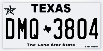 TX license plate DMQ3804