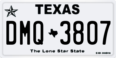 TX license plate DMQ3807