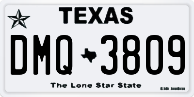 TX license plate DMQ3809