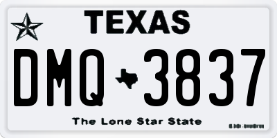 TX license plate DMQ3837