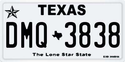 TX license plate DMQ3838