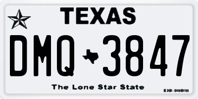 TX license plate DMQ3847