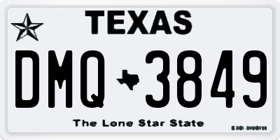 TX license plate DMQ3849