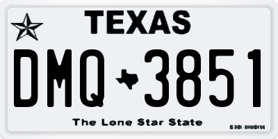 TX license plate DMQ3851