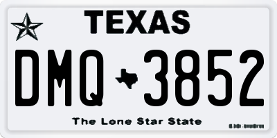 TX license plate DMQ3852