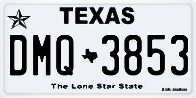 TX license plate DMQ3853
