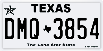TX license plate DMQ3854