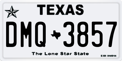 TX license plate DMQ3857