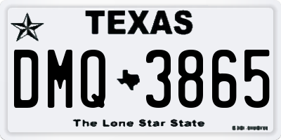 TX license plate DMQ3865