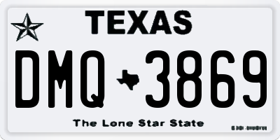 TX license plate DMQ3869