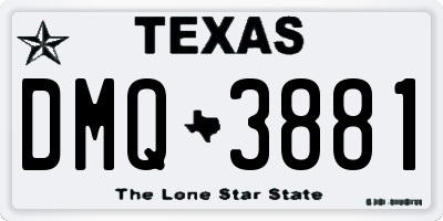 TX license plate DMQ3881