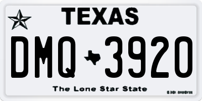 TX license plate DMQ3920