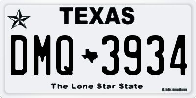 TX license plate DMQ3934