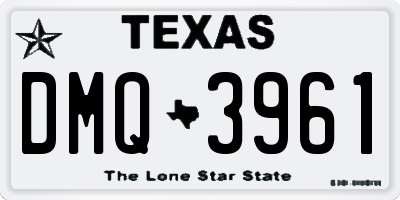 TX license plate DMQ3961