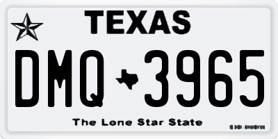 TX license plate DMQ3965