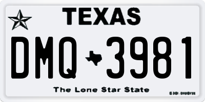 TX license plate DMQ3981