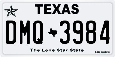 TX license plate DMQ3984