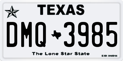 TX license plate DMQ3985