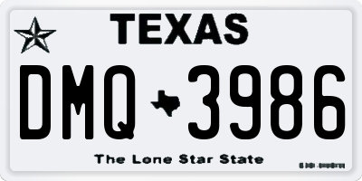TX license plate DMQ3986