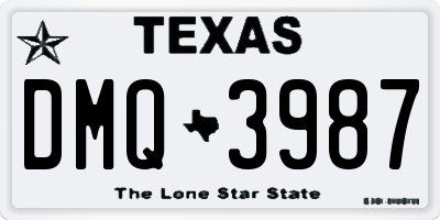 TX license plate DMQ3987
