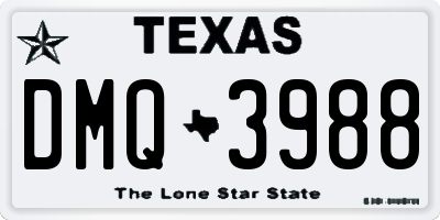 TX license plate DMQ3988