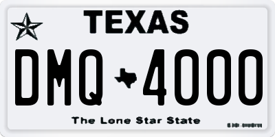 TX license plate DMQ4000