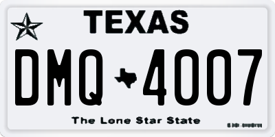 TX license plate DMQ4007