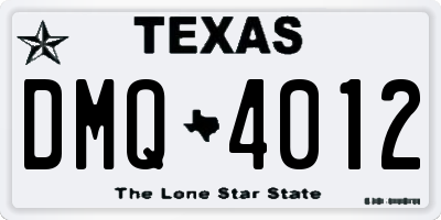 TX license plate DMQ4012