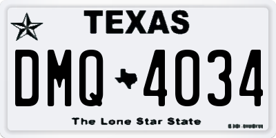 TX license plate DMQ4034
