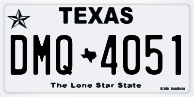 TX license plate DMQ4051