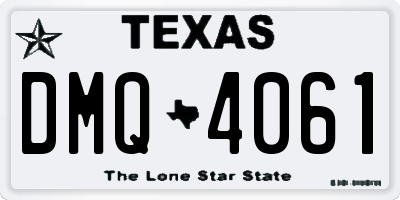 TX license plate DMQ4061