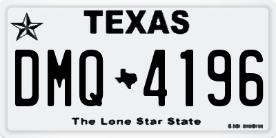 TX license plate DMQ4196