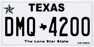 TX license plate DMQ4200