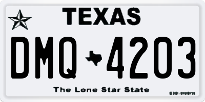 TX license plate DMQ4203