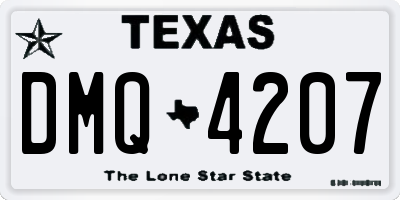 TX license plate DMQ4207