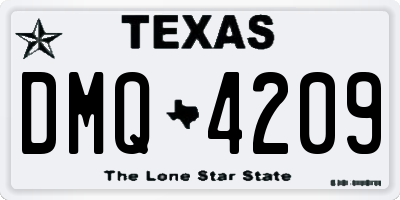 TX license plate DMQ4209