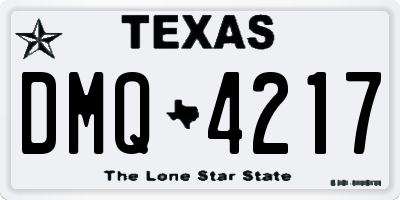 TX license plate DMQ4217