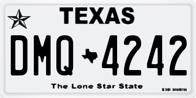 TX license plate DMQ4242
