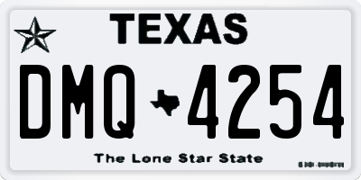 TX license plate DMQ4254