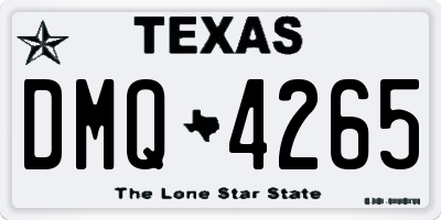 TX license plate DMQ4265