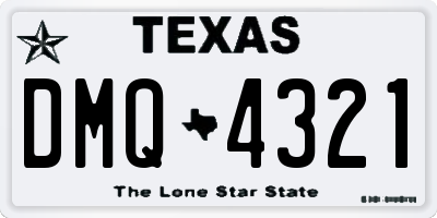 TX license plate DMQ4321