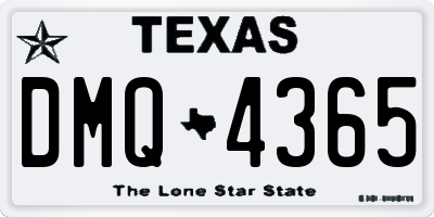 TX license plate DMQ4365