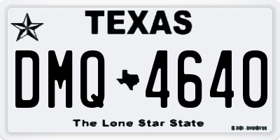 TX license plate DMQ4640