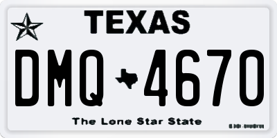 TX license plate DMQ4670