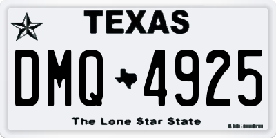 TX license plate DMQ4925