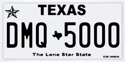 TX license plate DMQ5000