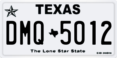 TX license plate DMQ5012