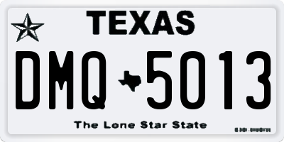 TX license plate DMQ5013