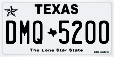 TX license plate DMQ5200