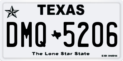 TX license plate DMQ5206